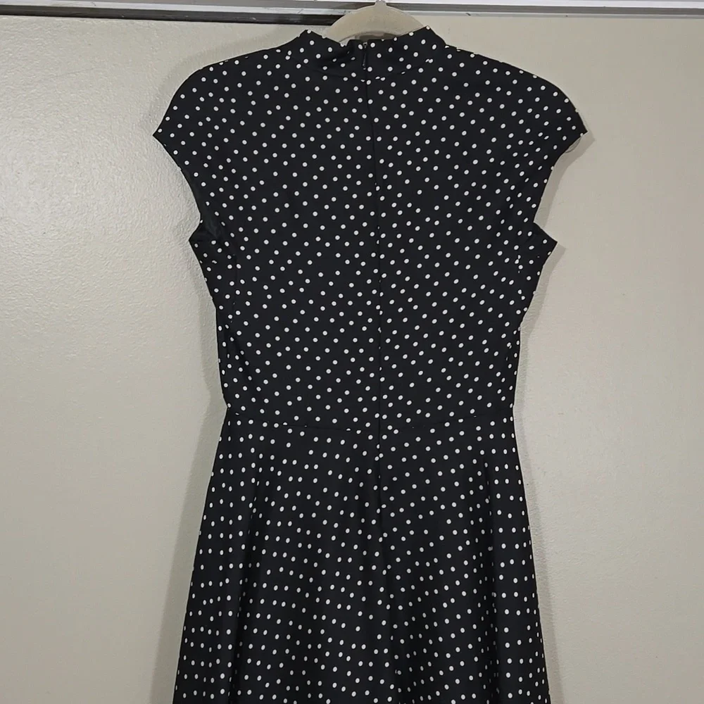 Kate Spade Black and White Polka Dot Midi Dress Size 0